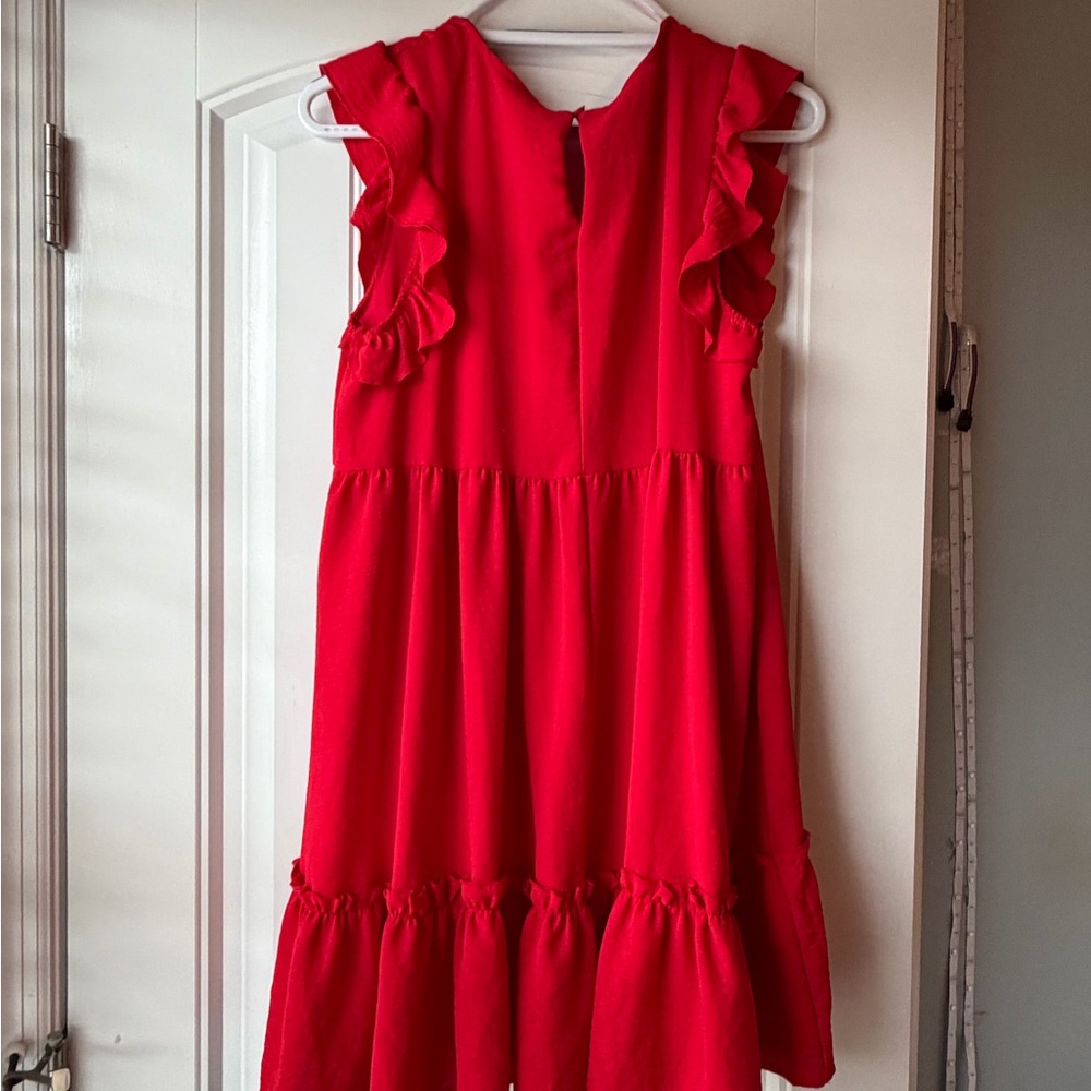 Red Ruffled Dress - Picture 2 of 2